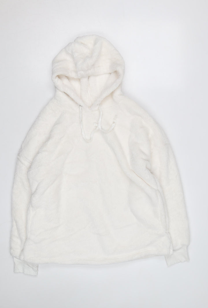 The Lounge Edit Women White Size 12 Pullover Fleece Hoodie