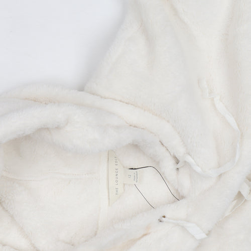 The Lounge Edit Women White Size 12 Pullover Fleece Hoodie