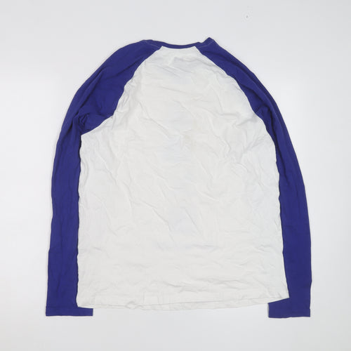 PlayStation Men’s Blue White Long Sleeve Graphic Cotton Top Size M
