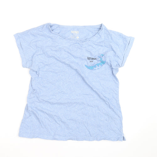 FatFace Womens Blue Short Sleeve Crew Neck Cotton T-Shirt UK 14