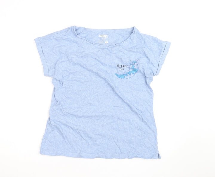 FatFace Womens Blue Short Sleeve Crew Neck Cotton T-Shirt UK 14