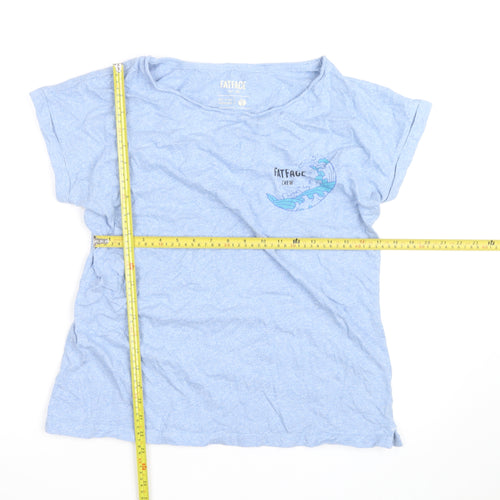 FatFace Womens Blue Short Sleeve Crew Neck Cotton T-Shirt UK 14