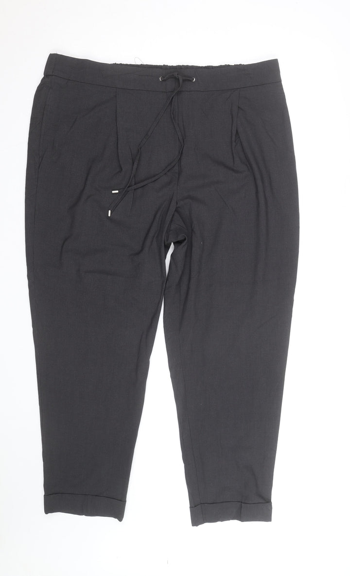 Marks and Spencer Women’s Black Cropped Tapered Trousers Size 20
