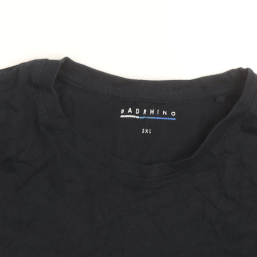 BadRhino Men’s Black 3XL Crew Neck Cotton T-Shirt