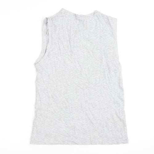 Slazenger Mens Grey Sleeveless V-Neck Cotton T-Shirt XS