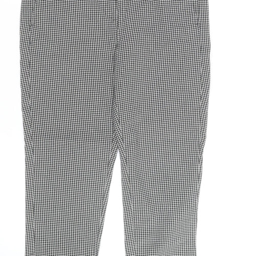 Marks and Spencer Women's Black Houndstooth Cropped Trousers Size 18
