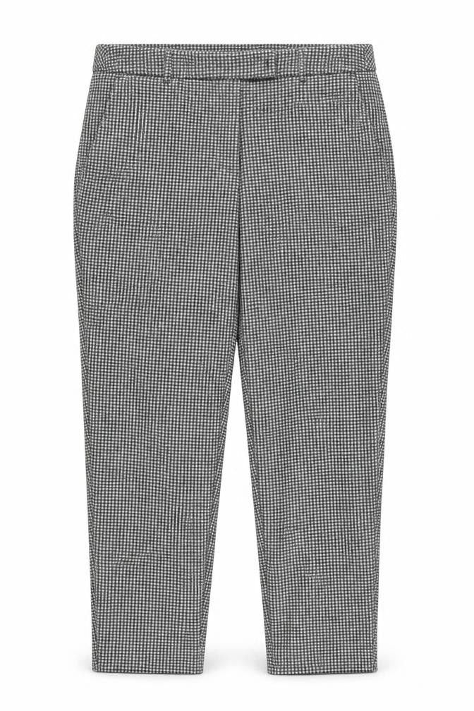 Front view of Marks & Spencer Women's Black Houndstooth Cropped Trousers, size 18