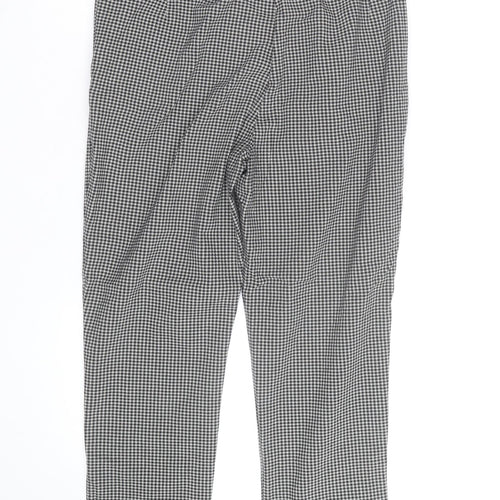 Marks and Spencer Women's Black Houndstooth Cropped Trousers Size 18