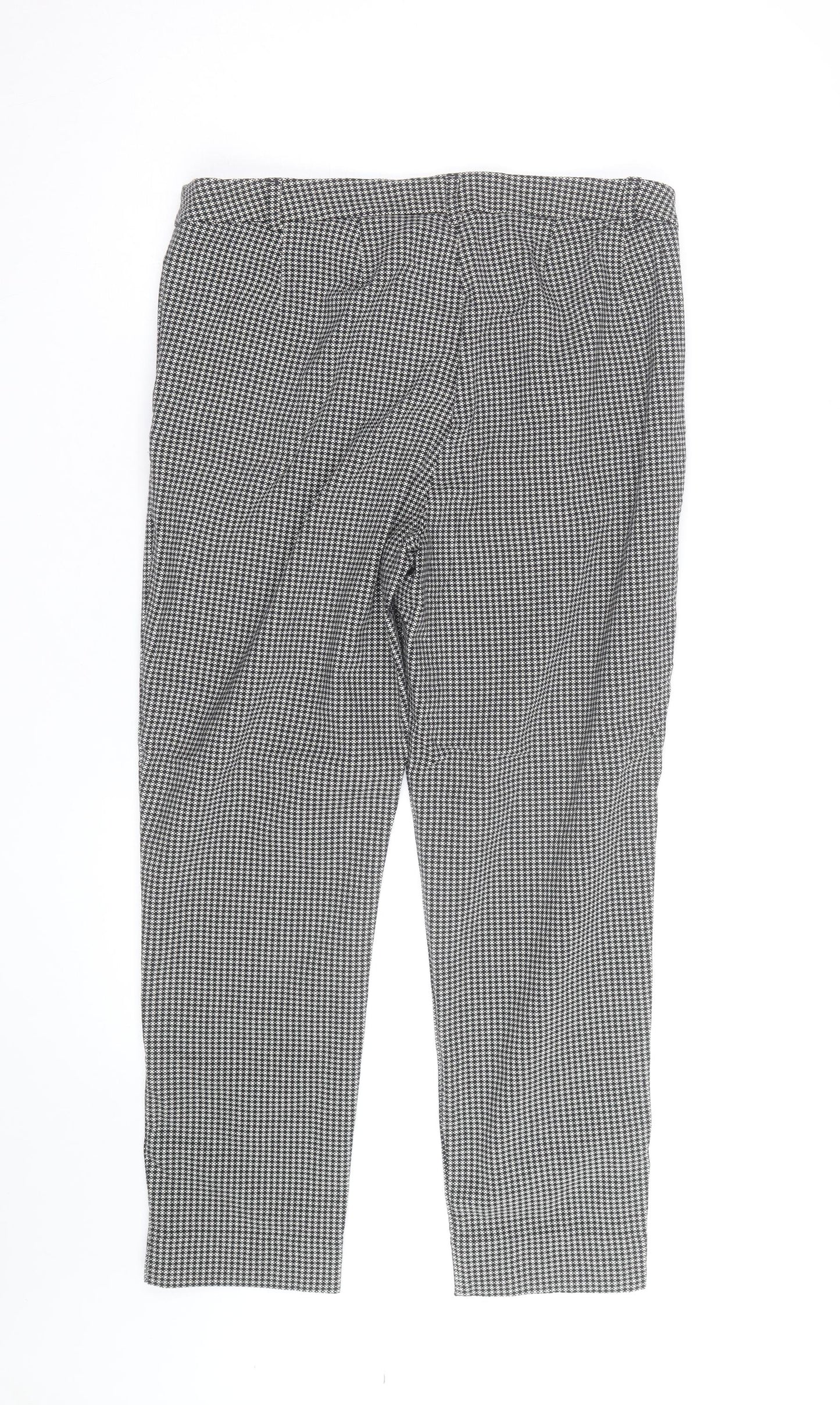 Marks and Spencer Women's Black Houndstooth Cropped Trousers Size 18