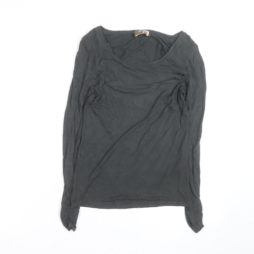 Mint Velvet Women's Black Long Sleeve Cotton Jersey Top Size 12