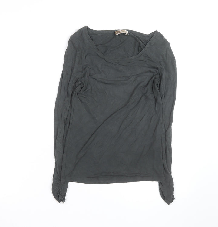Mint Velvet Women's Black Long Sleeve Cotton Jersey Top Size 12
