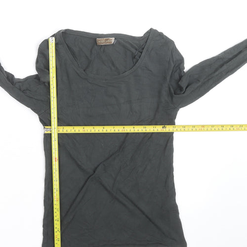Mint Velvet Women's Black Long Sleeve Cotton Jersey Top Size 12