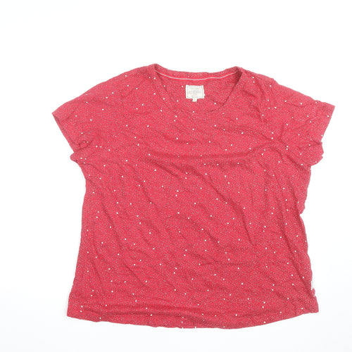 Fat Face Women’s Red Polka Dot Jersey T-Shirt Size 12