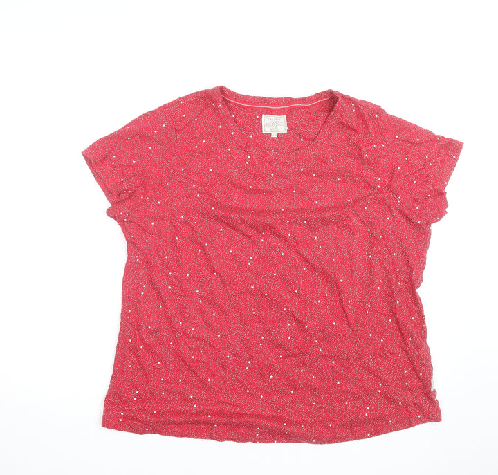 Fat Face Women’s Red Polka Dot Jersey T-Shirt Size 12