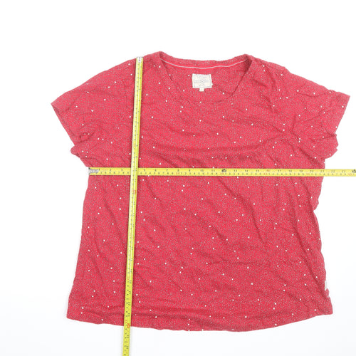 Fat Face Women’s Red Polka Dot Jersey T-Shirt Size 12