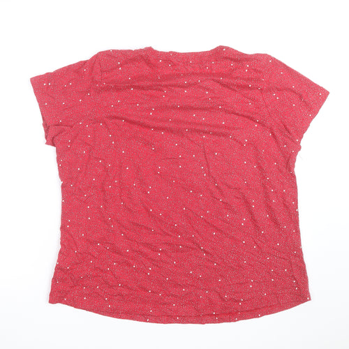 Fat Face Women’s Red Polka Dot Jersey T-Shirt Size 12