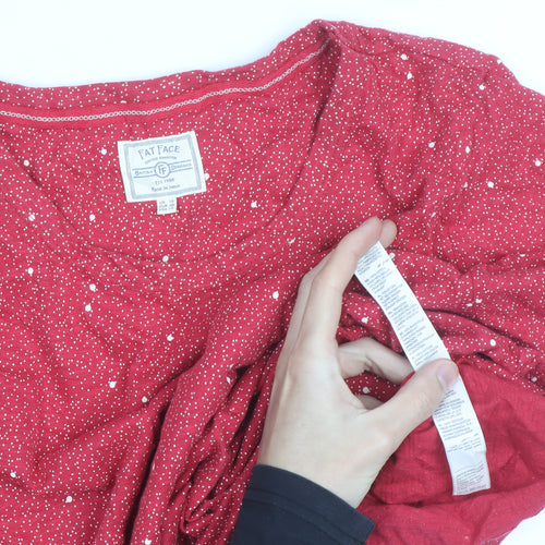 Fat Face Women’s Red Polka Dot Jersey T-Shirt Size 12