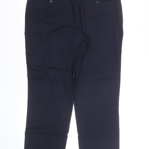 Marks and Spencer Men’s Navy Blue Regular Fit Wool Dress Trousers 34S
