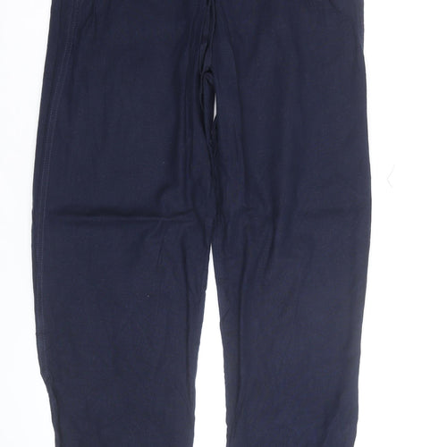Marks and Spencer Women’s Blue Linen Blend Drawstring Trousers Size 14