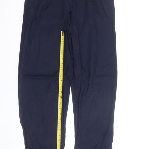 Marks and Spencer Women’s Blue Linen Blend Drawstring Trousers Size 14