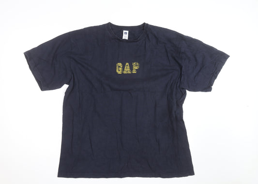 GAP Men’s Blue XL Logo Graphic Cotton Crew Neck T-Shirt