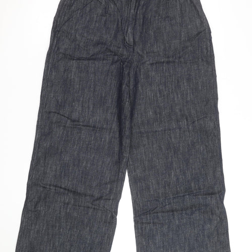 Marks and Spencer Womens Blue Wide-Leg Denim Jeans Size 14