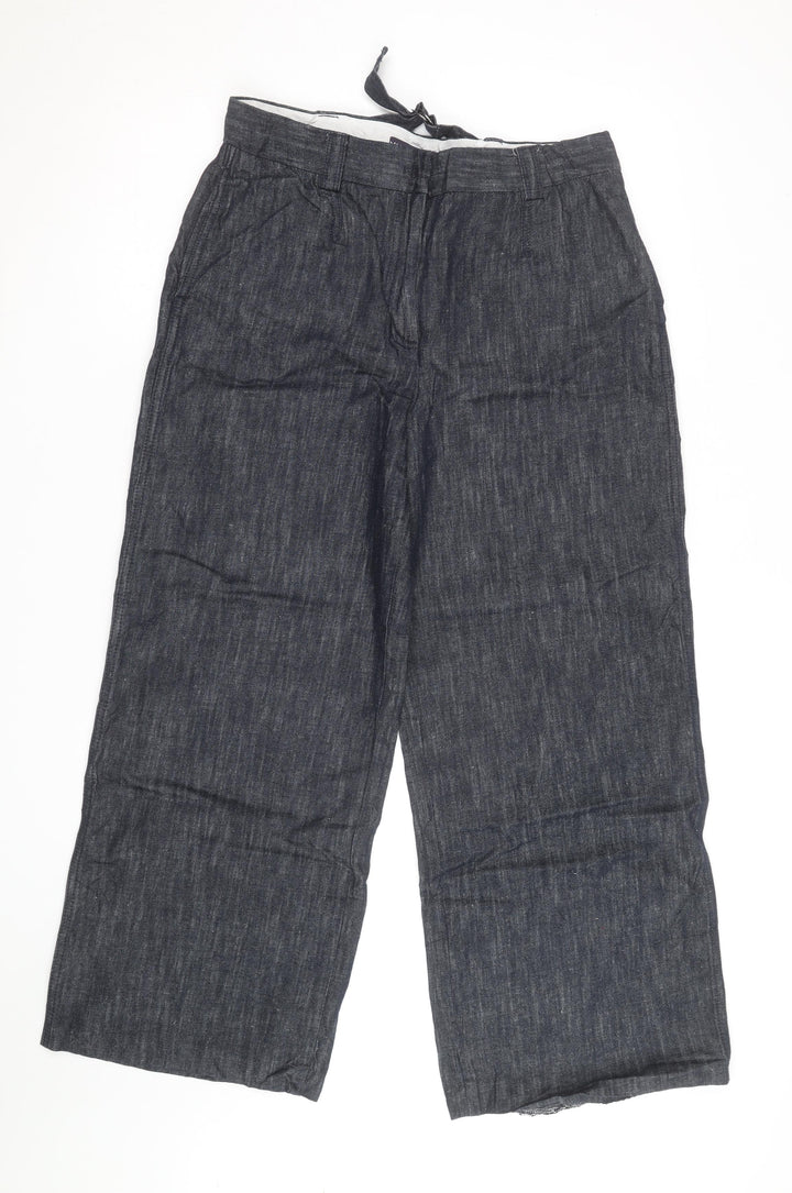 Marks and Spencer Womens Blue Wide-Leg Denim Jeans Size 14