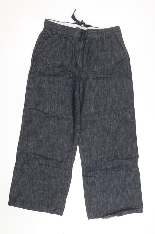 Marks and Spencer Womens Blue Wide-Leg Denim Jeans Size 14
