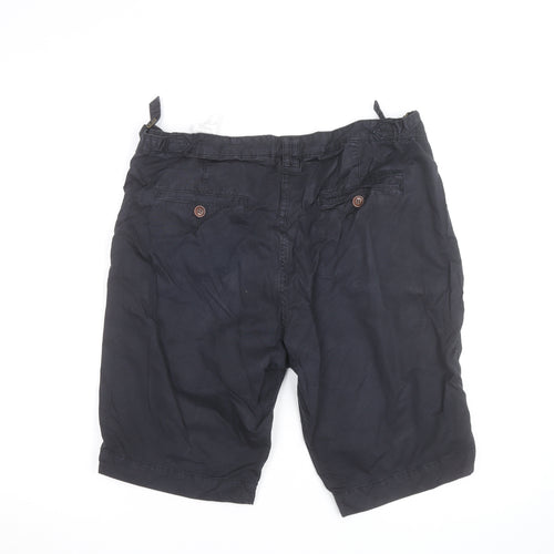 Barbour Men’s Black Chino Shorts Size 32 Regular Belted Casual