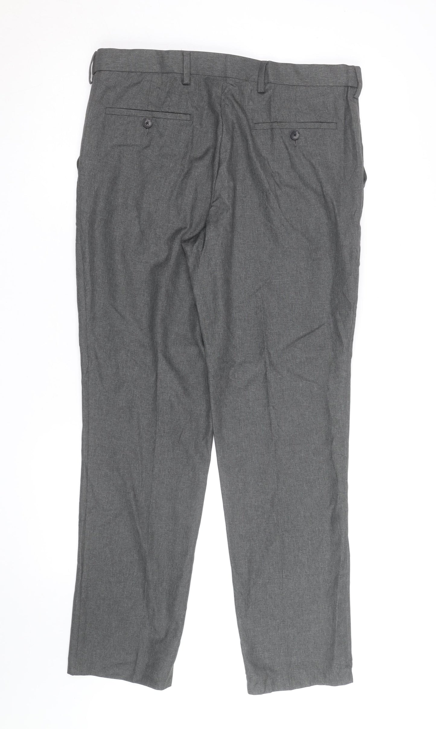 Marks and Spencer Men's Grey Slim Fit Dress Trousers 34R