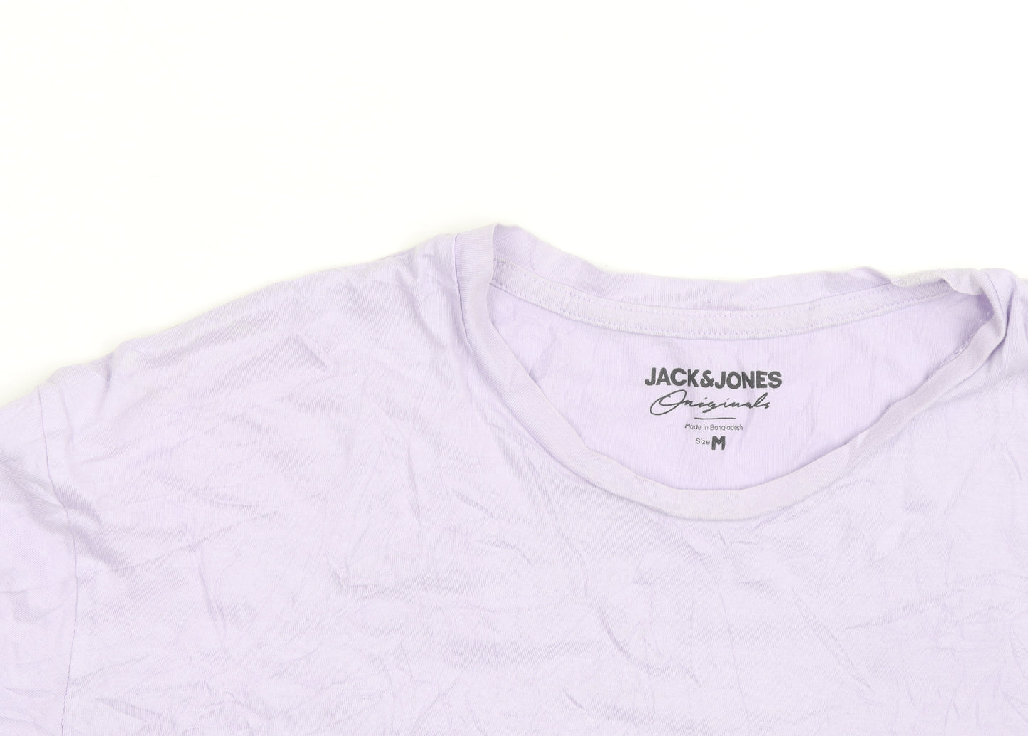Jack & Jones Men's Lilac Colourblock Crew Neck Cotton T-Shirt M