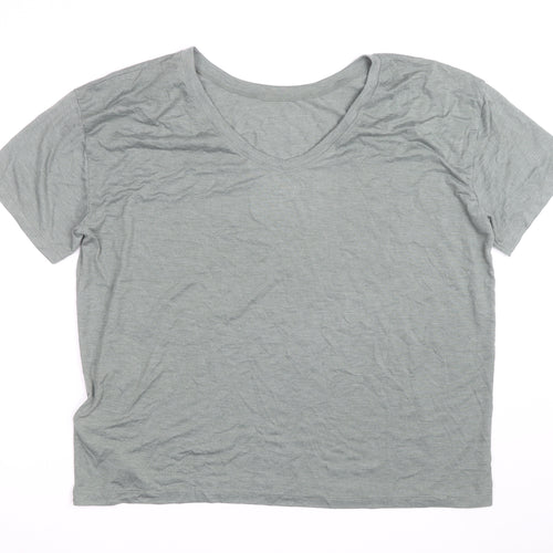 Roxy Womens Green V-Neck Short Sleeve Basic T-Shirt M