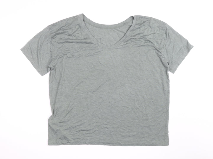 Roxy Womens Green V-Neck Short Sleeve Basic T-Shirt M