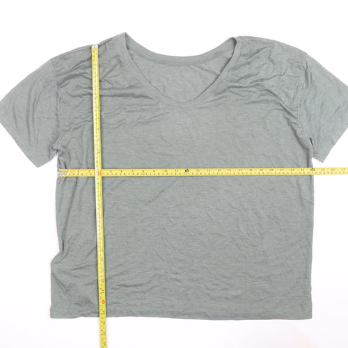 Roxy Womens Green V-Neck Short Sleeve Basic T-Shirt M
