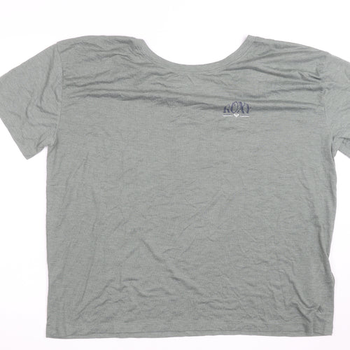 Roxy Womens Green V-Neck Short Sleeve Basic T-Shirt M