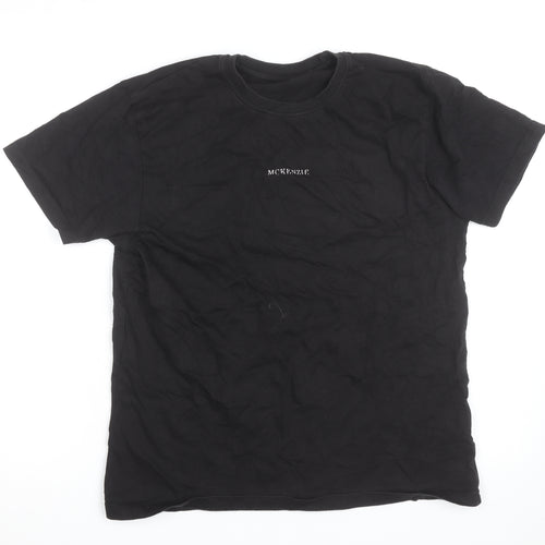 McKenzie Men's Black Cotton Crew Neck Short Sleeve T-Shirt Size S