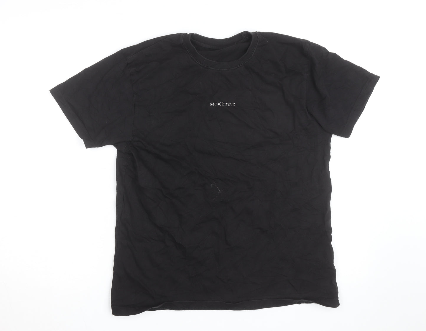 McKenzie Men's Black Cotton Crew Neck Short Sleeve T-Shirt Size S