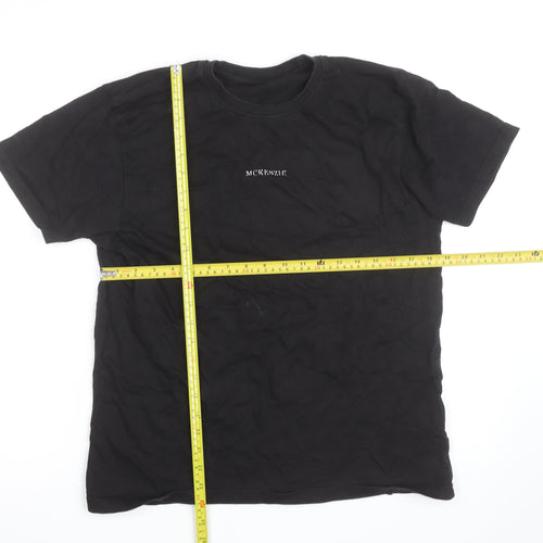 McKenzie Men's Black Cotton Crew Neck Short Sleeve T-Shirt Size S
