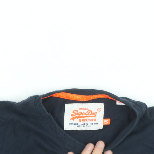 Superdry Men's Navy Blue Vintage Logo T-Shirt Size S Cotton