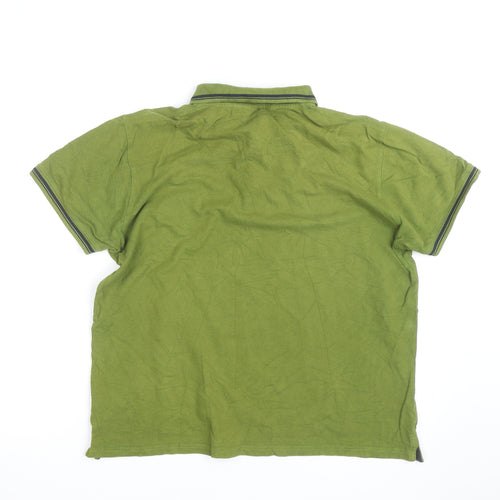 Sergio Tacchini Men's Green Cotton Polo Shirt Size L Classic Fit