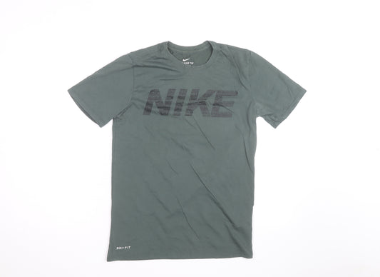 Nike Men's Green Dri-FIT Athletic Cut Short Sleeve Sports T-Shirt S