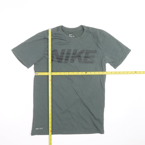 Nike Men's Green Dri-FIT Athletic Cut Short Sleeve Sports T-Shirt S
