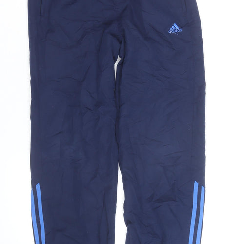Adidas Boys Blue Track Pants 10 Years Regular Fit Activewear Trousers