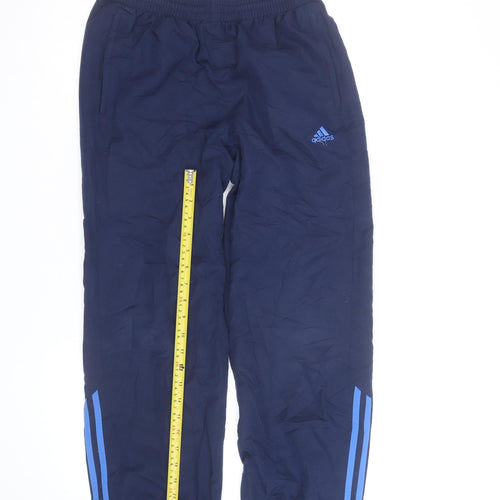 Adidas Boys Blue Track Pants 10 Years Regular Fit Activewear Trousers