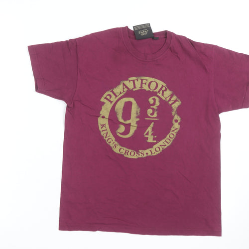 Harry Potter Boys Burgundy Platform 9¾ T-Shirt Medium Short Sleeve 100% Cotton