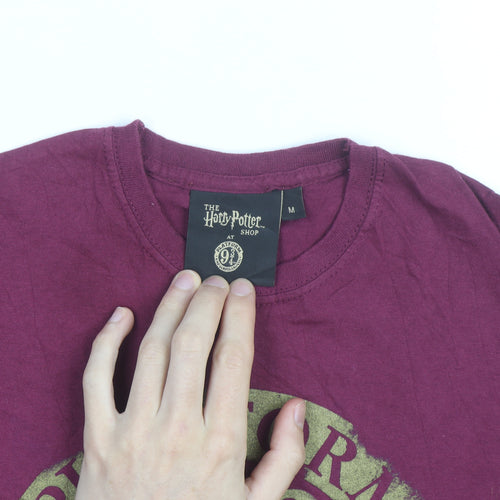 Harry Potter Boys Burgundy Platform 9¾ T-Shirt Medium Short Sleeve 100% Cotton