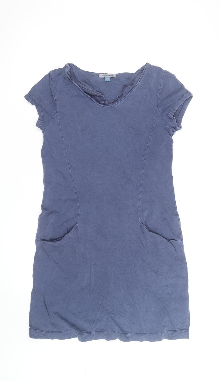 White Stuff Women's Blue Cotton Tunic T-Shirt Dress Size 10