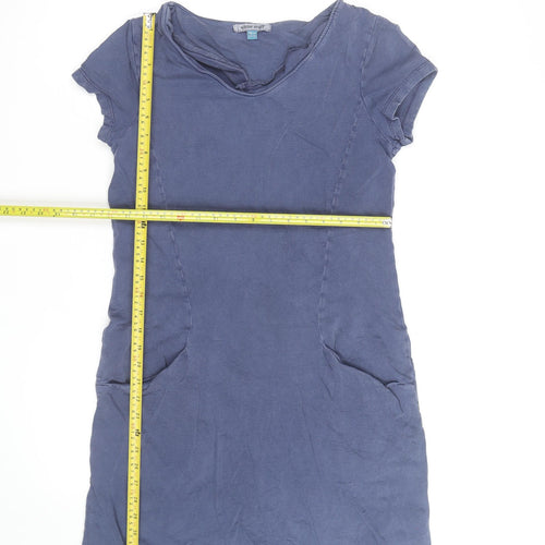 White Stuff Women's Blue Cotton Tunic T-Shirt Dress Size 10