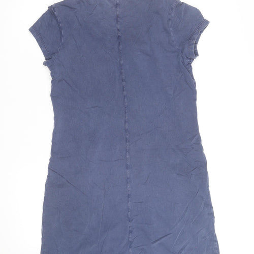 White Stuff Women's Blue Cotton Tunic T-Shirt Dress Size 10