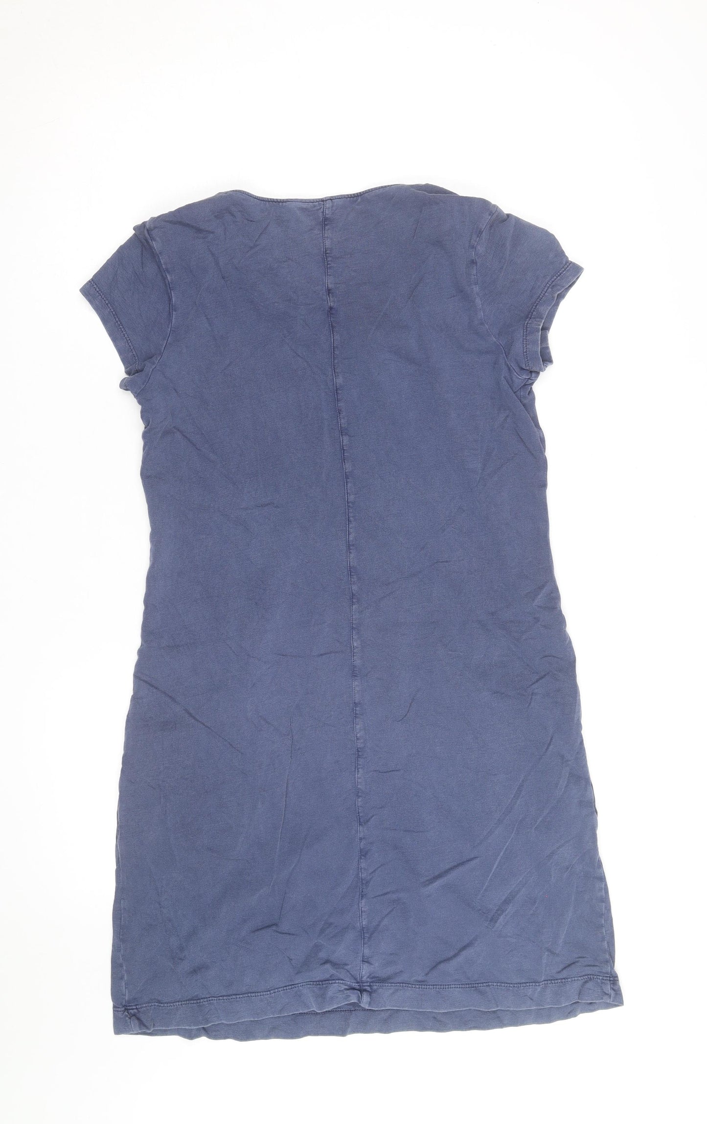 White Stuff Women's Blue Cotton Tunic T-Shirt Dress Size 10